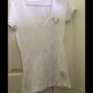 White true religion v neck tee size xs